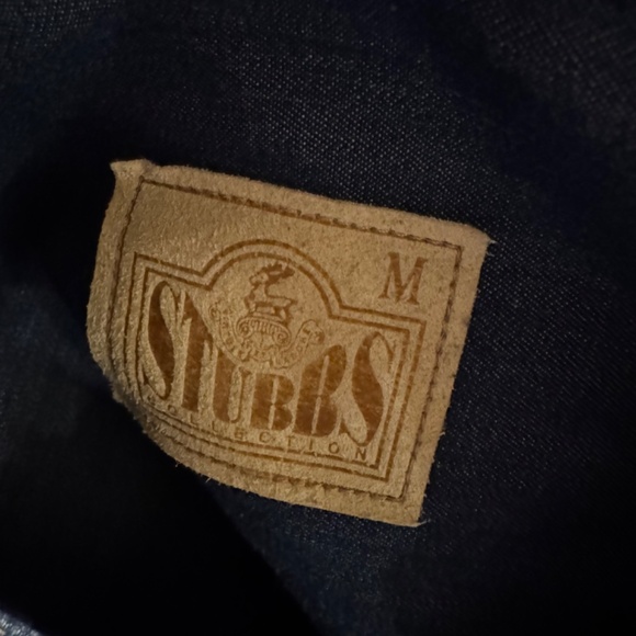 Men's Stubbs Wester Wear Denim Indian Head Button Banded Collar Shirt Size M - Picture 10 of 11